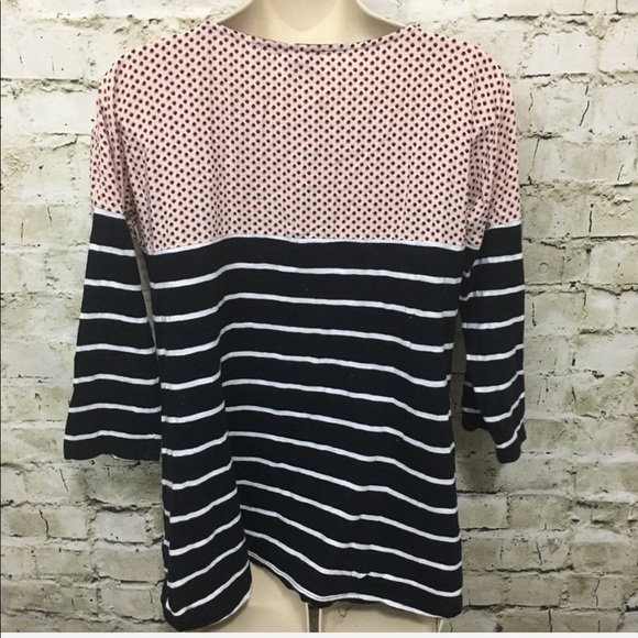 Postmark Black Striped 3/4 Sleeve Knit Top - Picture 3 of 5